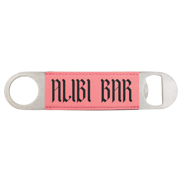 1 1/2" x 7" (Pink) Laserable Leatherette Bottle Opener