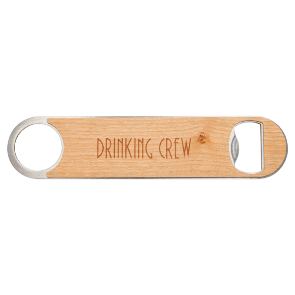 1 1/2" x 7" Bottle Opener with Wood Veneer