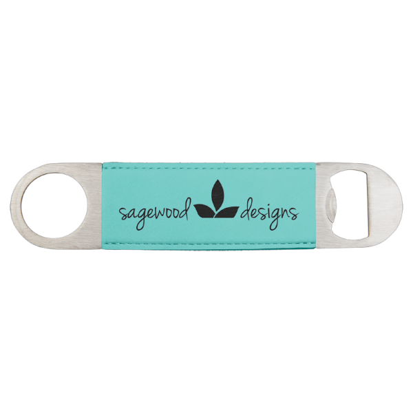 1 1/2" x 7" (Teal) Laserable Leatherette Bottle Opener