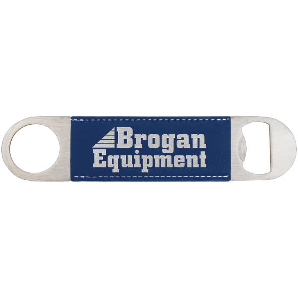 1 1/2" x 7" (Blue/Silver) Laserable Leatherette Bottle Opener